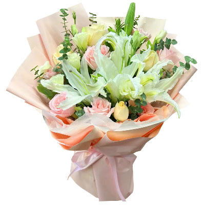 淄博10朵玫瑰百合混搭，爱是难忘时刻